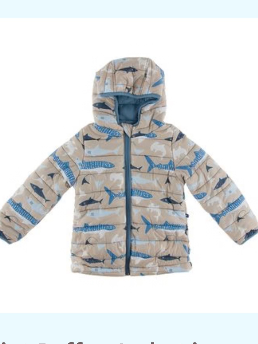 Kickee Pants Shark-Print Puffer Jacket